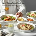 thumbnail image 5 of 8.5" Pasta Bowls, 32oz Salad Bowls Set of 6, Natural White Ceramic Serving Bowls, Porcelain Plate Bowl Serving Dish Shallow Bowls Set for Kitchen, Microwave Dishwasher Safe, 5 of 9