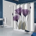 thumbnail image 2 of Juego de cortina de ducha con flores moradas con ganchos, cortina de ducha floral para baño, juego de decoración de baño de tela con 12 ganchos, 72 x 72 pulgadas Zhivalor WMZL-2050, 2 of 2