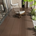 thumbnail image 4 of Miniyam 24 Pcs Interlocking Deck Tiles, 2FT, Polypropylene, for Outdoor Balcony Garden, Brown, 4 of 8