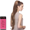 thumbnail image 3 of Mink Ponytail Color 1 Black - Sepia Wigs 30" Long Layered Drawstring Straight Heat Friendly Synthetic African American Pony Bun Hair Piece Ariana Cola de Caballo, 3 of 3