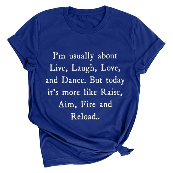 AOOCHASLIY Summer, Summer Tops Gifts for Man and Women T-Shirt Summer Letter Print Short Sleeve Blouse