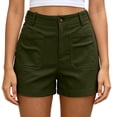 thumbnail image 2 of Shorts for Women High Waist with Pockets Pull On Solid Color Casual Twill Summer Hiking Shorts with Pockets, 2 of 6