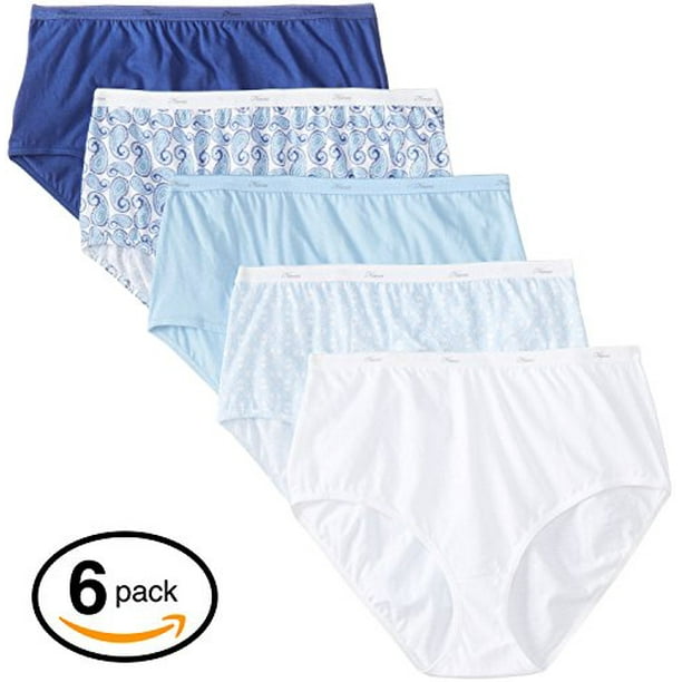 Hanes Hanes Women's 6 Pack Core Cotton Brief Panty (Prints & Solids, Size 5)