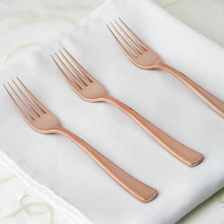 BalsaCircle Rose Gold 36 Metallic Forks - Wedding Reception Party Buffet Catering Tableware Food