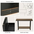 thumbnail image 6 of WOOW DEPOT 47" Farmhouse Narrow Console Table, 2'' Thickened Entryway Table with Solid Oak Veneer, 2-Tier Sofa Table Behind Couch, Black Oak Hallway Table for Living Room, 6 of 9