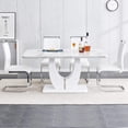 thumbnail image 5 of Sumdeal 5 Piece White Marble Dining Room Table Sets for 4, Modern Kitchen Table and Chairs Set for 4,White,Set of 4, 5 of 8