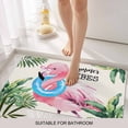 thumbnail image 3 of Summer Pink Flamingo Door Mat&nbsp;Indoor Outdoor Entrance, Non Slip Rug for Kitchen Bathroom Entryway Rug, Beach Tropical Palm Leaves Washable Doormat Floor Mat for Office Home Decor 20x31.5 Inch, 3 of 8
