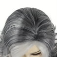 thumbnail image 3 of Bradem Women's Silver Gray Short Wig&nbsp;- Straight with Grey Edges, Natural-Looking, 3 of 5