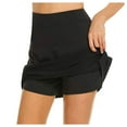 thumbnail image 2 of Women's Elastic High Waist Yoga Culottes, Lightweight Athletic Shorts Skinny Joggers Skirt for Golf, Running, Fitness and Casual Summer Sports Wear,Black-2,M, 2 of 6