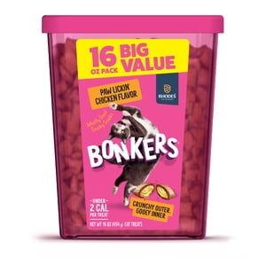 Bonkers Bites Chicken Flavor Cat Treats, 16oz Crunchy & Soft
