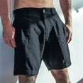 thumbnail image 2 of HERESOM Men's Shorts Summer Pocket Cotton Hemp Beach Breathable Sports Shorts Pants, 2 of 6