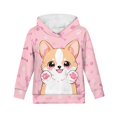 thumbnail image 5 of DISNIMO Corgi Hoodies for Kids Paw Print Hoodies Sweatshirts for Girls Hooded Pullover Sweatshirt with Hoodie for Boys and Girls Hoodies with Pockets Pink Hoodie Girls 11-13 Girls Street Fashion, 5 of 7