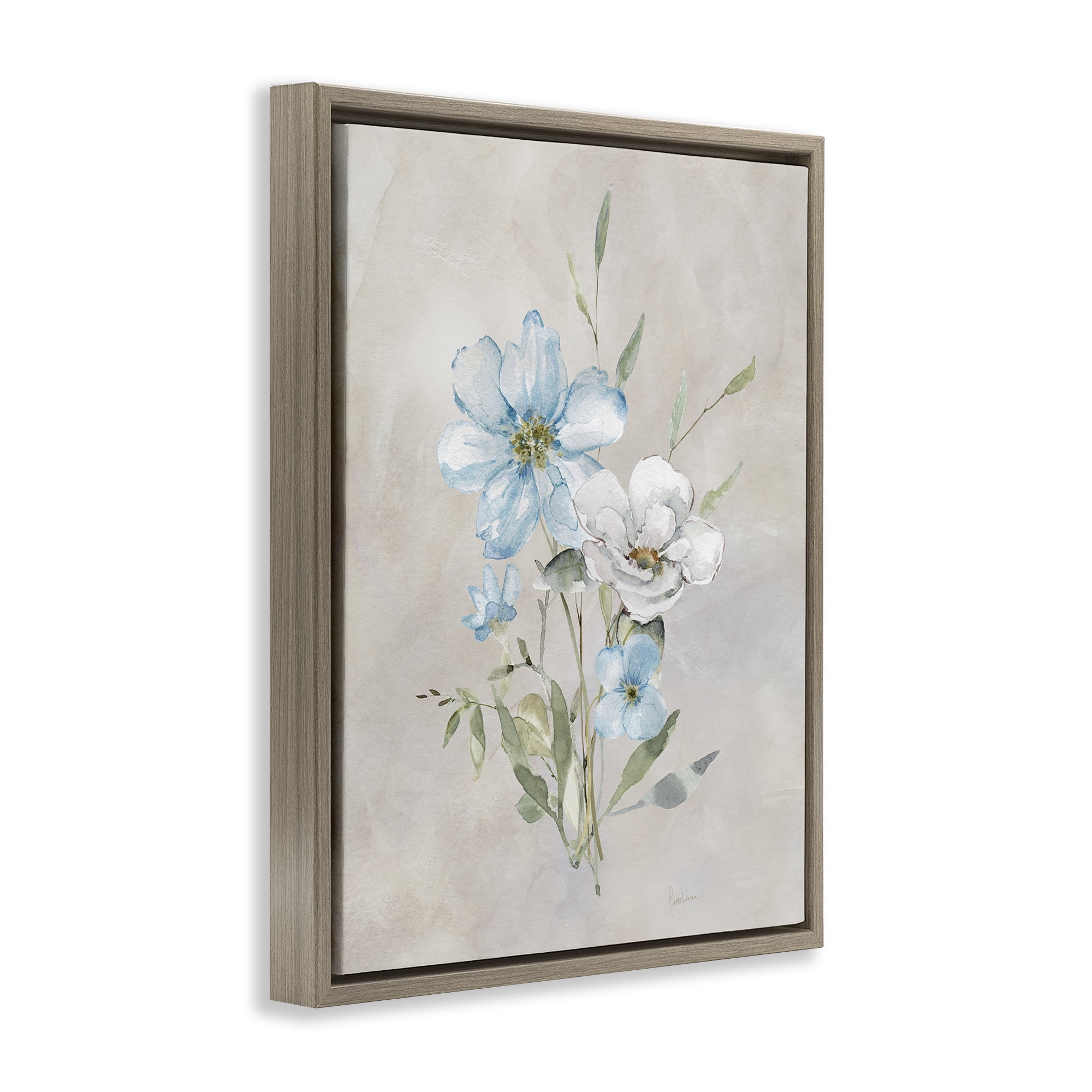 Stupell Industries Simple Herbs Bundle Plants & Flowers Painting Brown Floater Framed Canvas Art Print Wall Art, 17 x 21