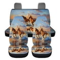 thumbnail image 2 of KUIFORTI Fashion Horse Auto Seat Covers Full Set 4 Pack Vehicle Seat Protector Front and Rear Split Bench for Cars Easy to Install Accessories Auto Trucks Van SUV, 2 of 7