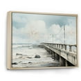 thumbnail image 2 of Designart "Contemporary Watercolor Horizon With A Pier II" Coastal Pier Floater Framed Canvas Prints, 2 of 5