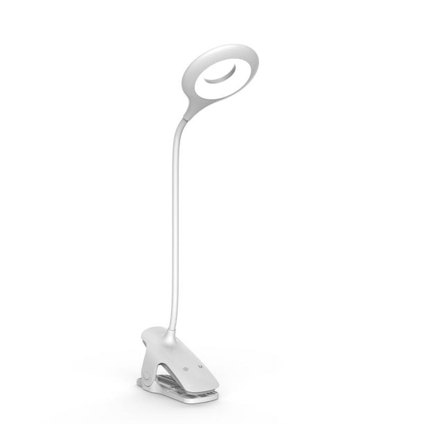 Lámpara de escritorio LED inalámbrica recargable, lámpara de lectura para libros con 16 LED, 3 colores y 3 niveles de intensidad, lámpara de cama con pinza, lámpara de noche táctil para niños, color b