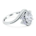 thumbnail image 2 of Simulated Cubic Zirconia Size-5 wirl Oval Wedding Engagement Bridal Ring 925 Sterling Silver, 2 of 7