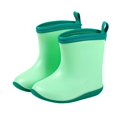 thumbnail image 2 of BGZLEU Toddler Rain Boots with Handles - Girls baby Kids Waterproof Shoes Boys Rain Boots Lightweight Adorable Cute Solid Rubber mud boots (Green, Size 30）, 2 of 3