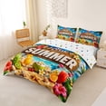 thumbnail image 2 of jejeloiu Colorful Hello Summer Bedding,Sea Beach Floral Duvet Cover Full For Boys,Multicolor,Polkadot Reversible,3pcs,1 Duvet Cover and 2 Pillowcases, 2 of 6