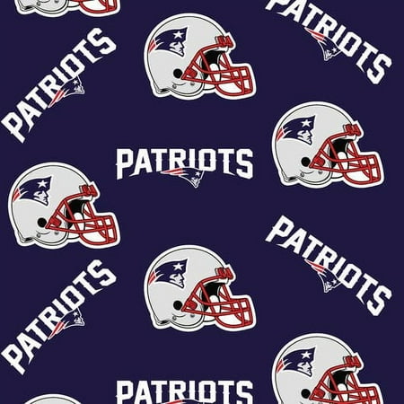 NFL New England Patriots 58" 100% Polyester Fleece Sports Logo Fabric By the Yard, Blue