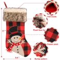 thumbnail image 2 of Medias navideñas grandes de 17 pulgadas con cuadros rojos y negros de búfalo, 3 piezas de medias navideñas de estilo rústico con puños de piel sintética de felpa para decoraciones navideñas, 2 of 4