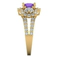 thumbnail image 3 of Clara Pucci 14K Yellow Gold 2.16ct Amethyst Three-Stone Ring for Women, 3 of 8