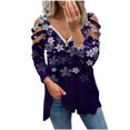 thumbnail image 1 of Pompotops Femmes Minces Manches Longues Sexy V-Cou Découpe Non Positionné Imprimé Zip Tops en Vente, 1 of 5