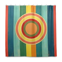 Yayeee Shower Curtain with Hooks 72"x72" Waterproof Fabric Bathroom Hanging Decor, Colorful Stripes