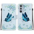 thumbnail image 2 of Compatible with Motorola Moto Edge 30 Pro Flower Painted PU Leather Wallet Case with Card Slots Cover, 2 of 5
