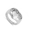 thumbnail image 4 of Oxidized Filigree Flower Heart Promise Ring .925 Sterling Silver Band Jewelry Female Male Size 9, 4 of 4