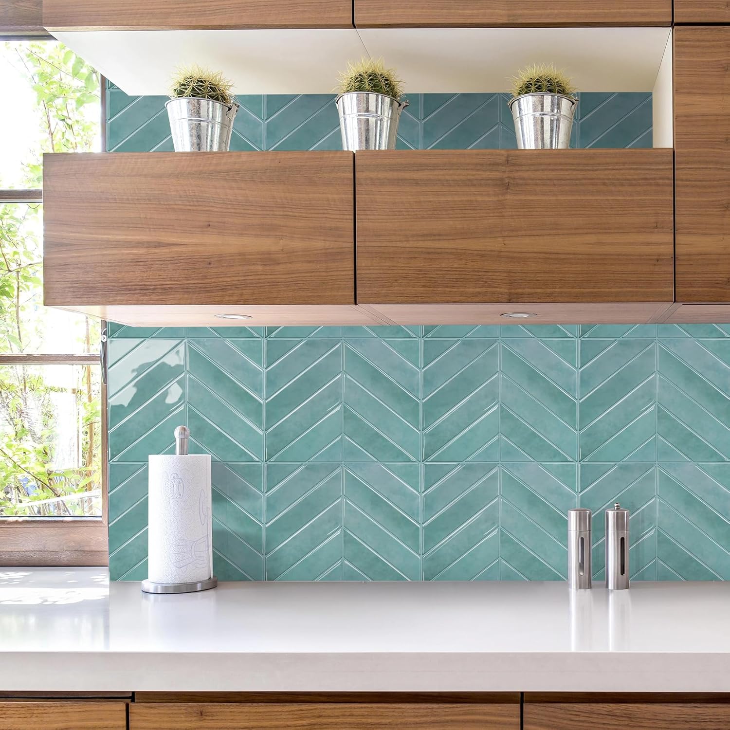 FLOLEOPA Peel and Stick Backsplash - 20 Sheets of 11.4" x 9" - 3D Adhesive Peel and Stick Tile Backsplash for Kitchen, Bathroom, Wall Tile