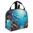 thumbnail image 2 of Portable Lunch Bag Insulated Dolphins And Tropical Fish In The Ocean Lunch Box Reusable Tote Bag Unisex for Work, Travel, Picnic, Office, Camping, Hiking, Picnic, Beach, 2 of 7