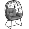 thumbnail image 7 of Dextrus Egg Chair with Stand Outdoor Indoor Egg Lounge Chair with Cushion Wicker Chair PE Rattan Chair Ottoman Included for Patio, Garden, Backyard, Porch, Gray, 7 of 7