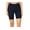 Shorts-Dark Navy, variant on Women's 9" Bermuda Shorts Jean Style Pull On Cotton Blended Stretch Casual Short With Slit