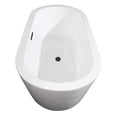 thumbnail image 4 of Mermaid 71 Inch Freestanding Bathtub in White with Floor Mounted Faucet, Drain and Overflow Trim in Matte Black, 4 of 6