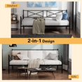 thumbnail image 2 of Metal Daybed Twin Bed Frame Stable Steel Slats Sofa Bed-Black, 2 of 10