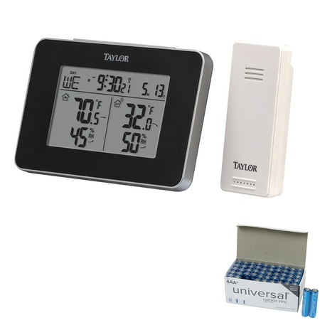 - Taylor Precision Products 1731 Wireless Indoor And Outdoor Weather Station With Hygrometer & UPG AAA 50 Pack