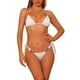 thumbnail image 1 of Conjuntos de bikini de dos piezas con detalle de cadena para mujer, parte inferior de triángulo con lazo, traje de baño X-Large blanco, 1 of 5