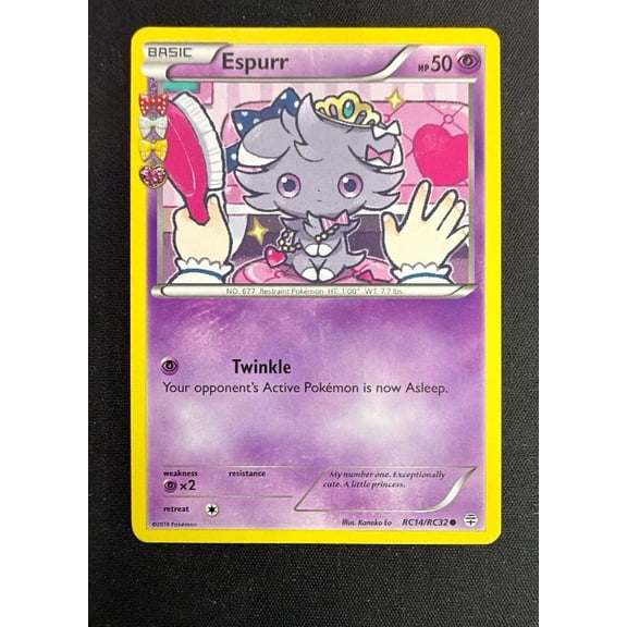 Collectible 2016 Generations Espurr RC14/RC32 Pokemon Lightly Played Excellent Trading Card