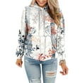 thumbnail image 3 of Jinhomg Casual Fall Hoodies for Women Lightweight Comfy Long Sleeve 2025 Trendy Printed Streetwear Tops Going Out Wear Spring Saving Blue XL, 3 of 6