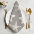 thumbnail image 2 of Grey Starfish Coastal Cloth Napkins, Nautical Summer Ocean Abstract Art Washable and Reusable Dinner Napkins Set of 8, Table Napkin for Kitchen Party Birthday Wedding Hotel Housewarming 20"x20", 2 of 9