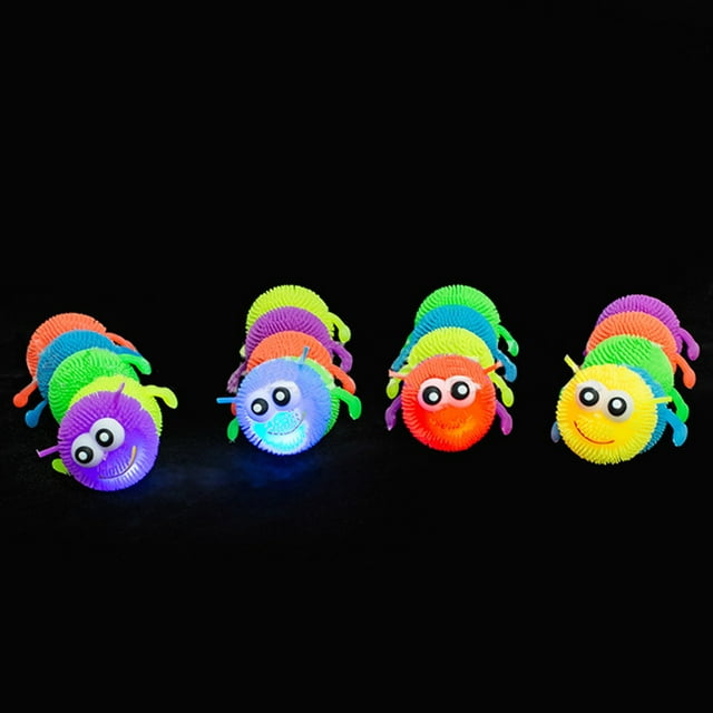 Juguete de globo brillante, juguete de oruga suave, juguete de oruga de pelo antiestrés para niños