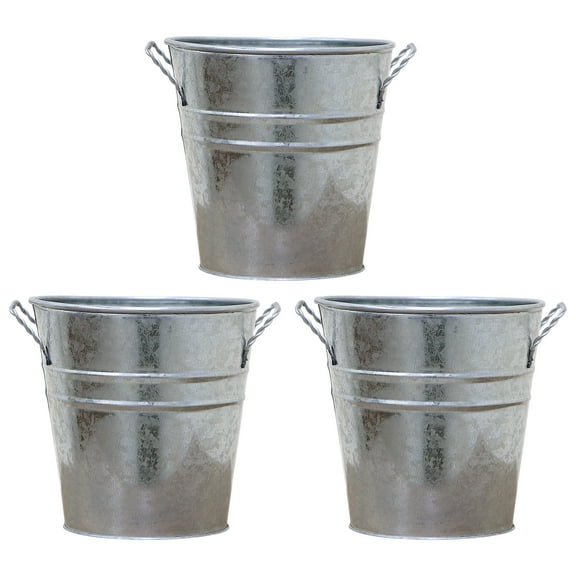 Hosley 6 x 5 x 4.5 Inch Round Other Iron Plant Planter 3 Count
