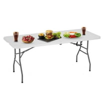 Furniture of America Sun Indoor Outdoor Folding Party Utility HDPE Table, White