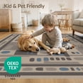 thumbnail image 4 of ODIKA 6'x9' Blue Gray Contemporary Geometric Abstract Washable Area Rug Modern Architectural Motif Design with Structured Easy Care, Non-Shedding, for Queen Size Bedroom Under Bed Master Suite, 4 of 7