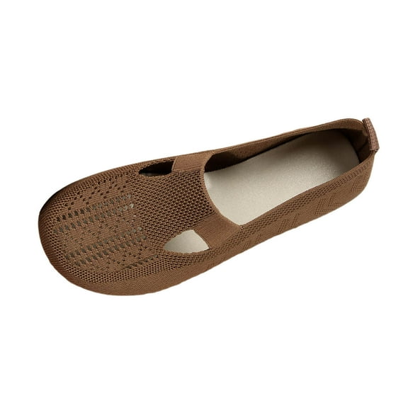 CHENge Women's Woven Orthopedic Breathable Soft Shoes Arch Support Casual Dressy Mesh Shoes Slip On Ballerina Office Walking