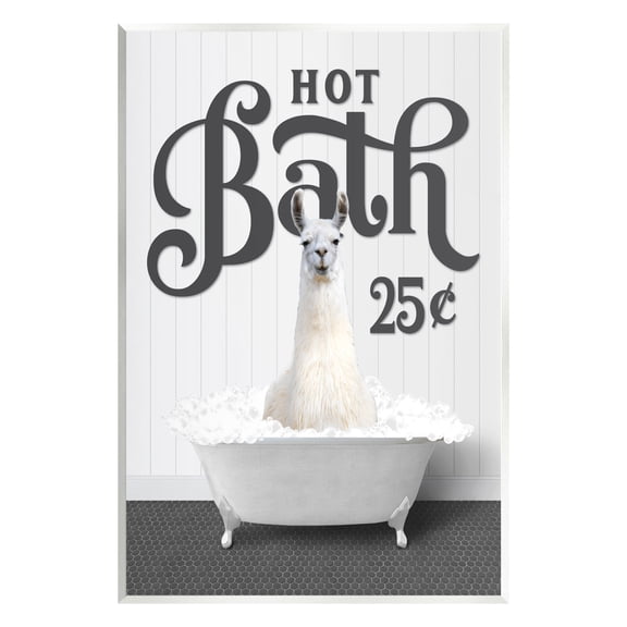Stupell Industries Vintage Hot Bath Llama Animals & Insects Painting Unframed Art Print Wall Art, 10 x 15