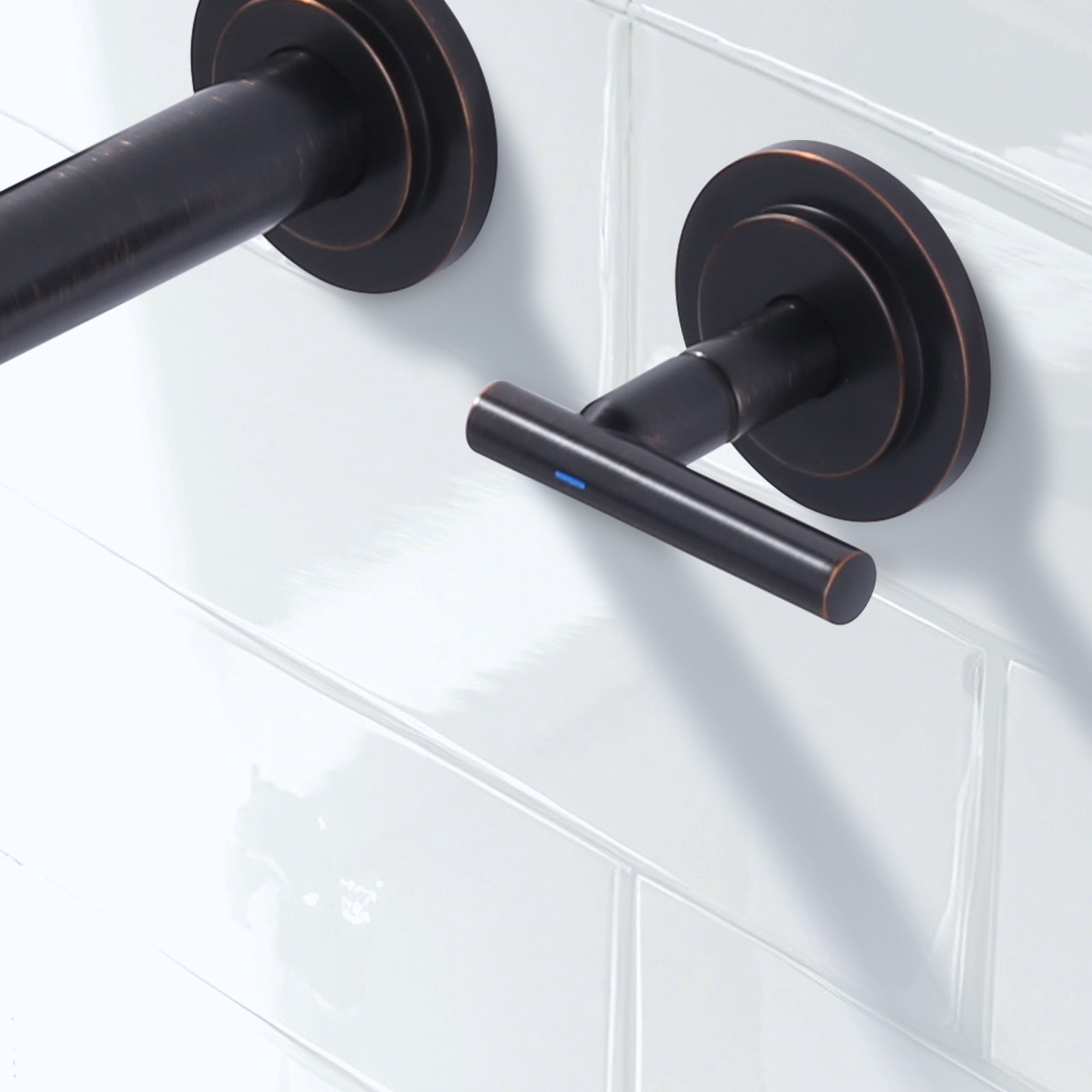 Double Handle Wall Mounted Bathroom Faucet with Rough-in Valve Included in Solid Brass Oil Rubbed Bronze