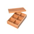 thumbnail image 1 of Tnarru Bamboo Divided Serving Tray Divided Veggie Platter Kitchen Accessory Candy Plate Creative Nut Serving Dish for Home Household 6 Grids 32x22x10cm, 1 of 8