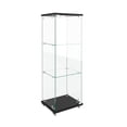 thumbnail image 6 of FFZ Modern Glass Display Cabinet LED Lights Tempered Bookshelf 1-Door 3-Shelf Black, 6 of 12